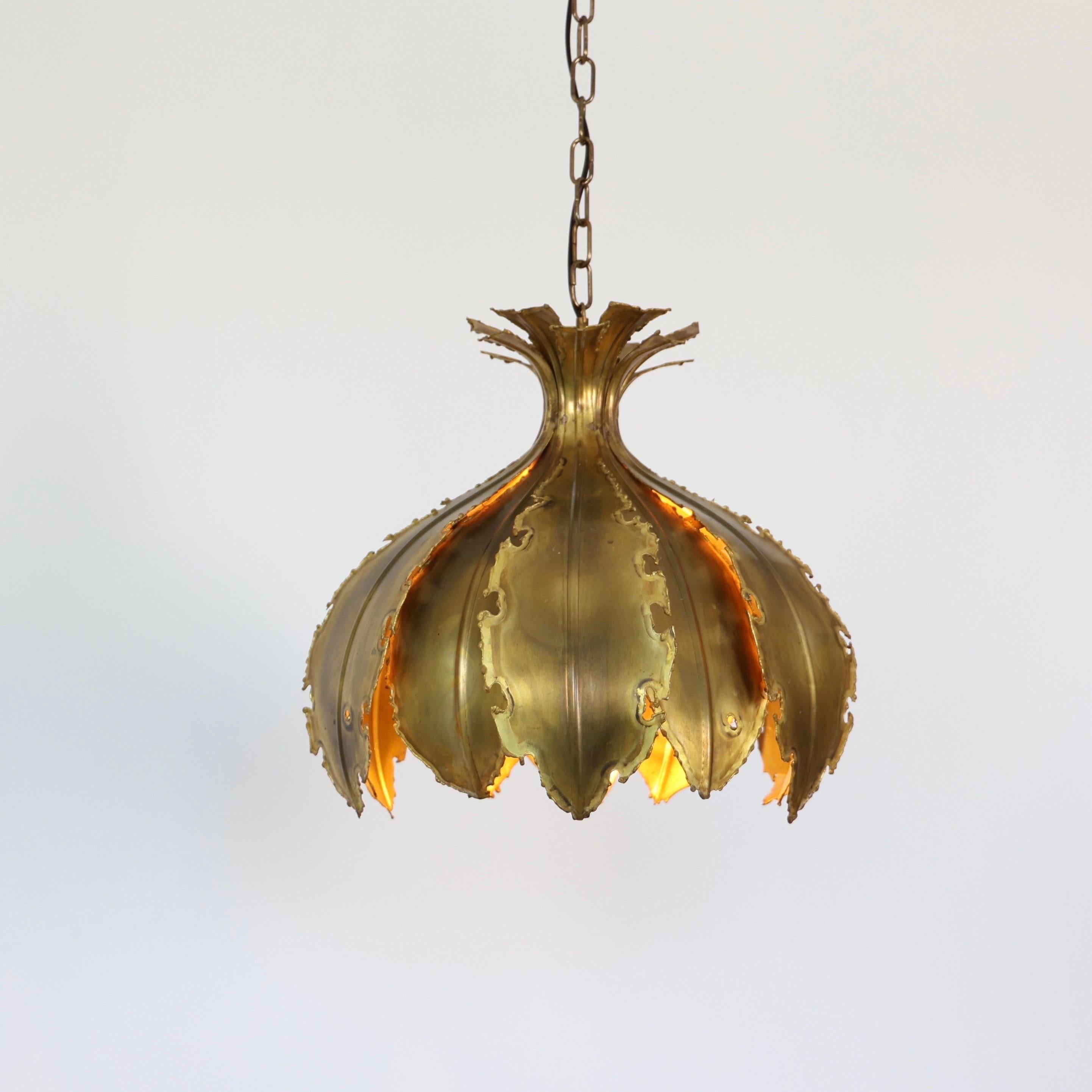 Substantial Brass Pendant Light by Svend Aage Holm Sorensen, 1960s, Denmark For Sale 5