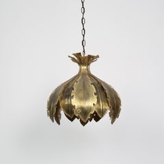 Substantial Brass Pendant Light by Svend Aage Holm Sorensen, 1960s, Denmark