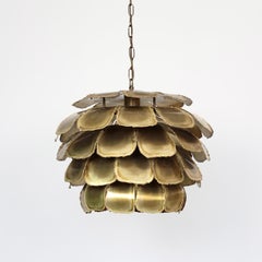 Substantielle lampe suspendue en laiton de Svend Aage Holm Sorensen, années 1960, Danemark