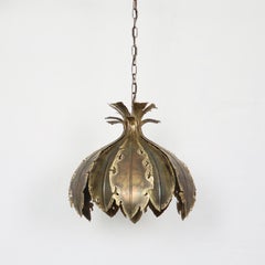 Substantial Brass Pendant Light by Svend Aage Holm Sorensen, 1960s, Denmark