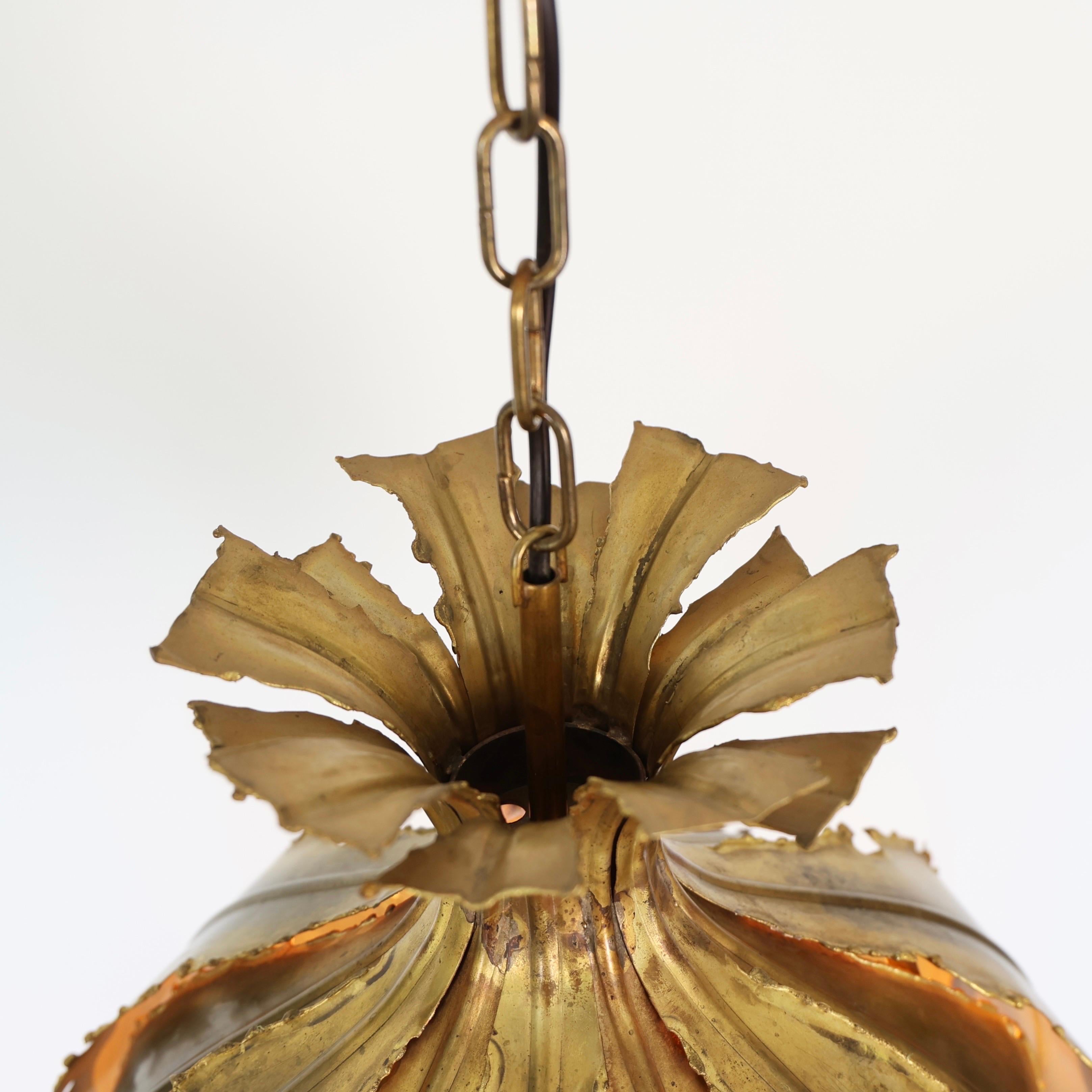 Substantial Brass Pendant Light by Svend Aage Holm Sorensen, 1960s, Denmark For Sale 2