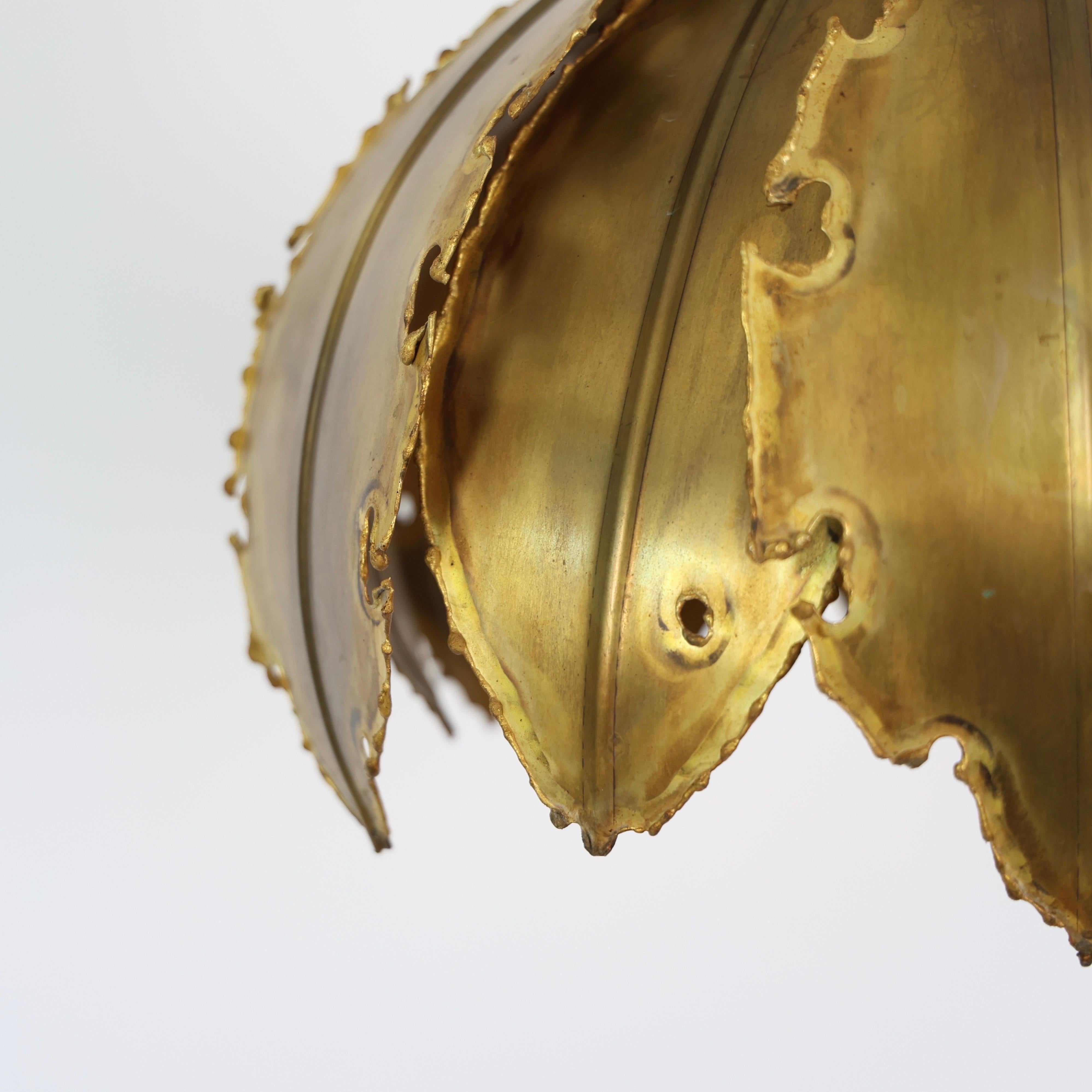Substantial Brass Pendant Light by Svend Aage Holm Sorensen, 1960s, Denmark For Sale 3