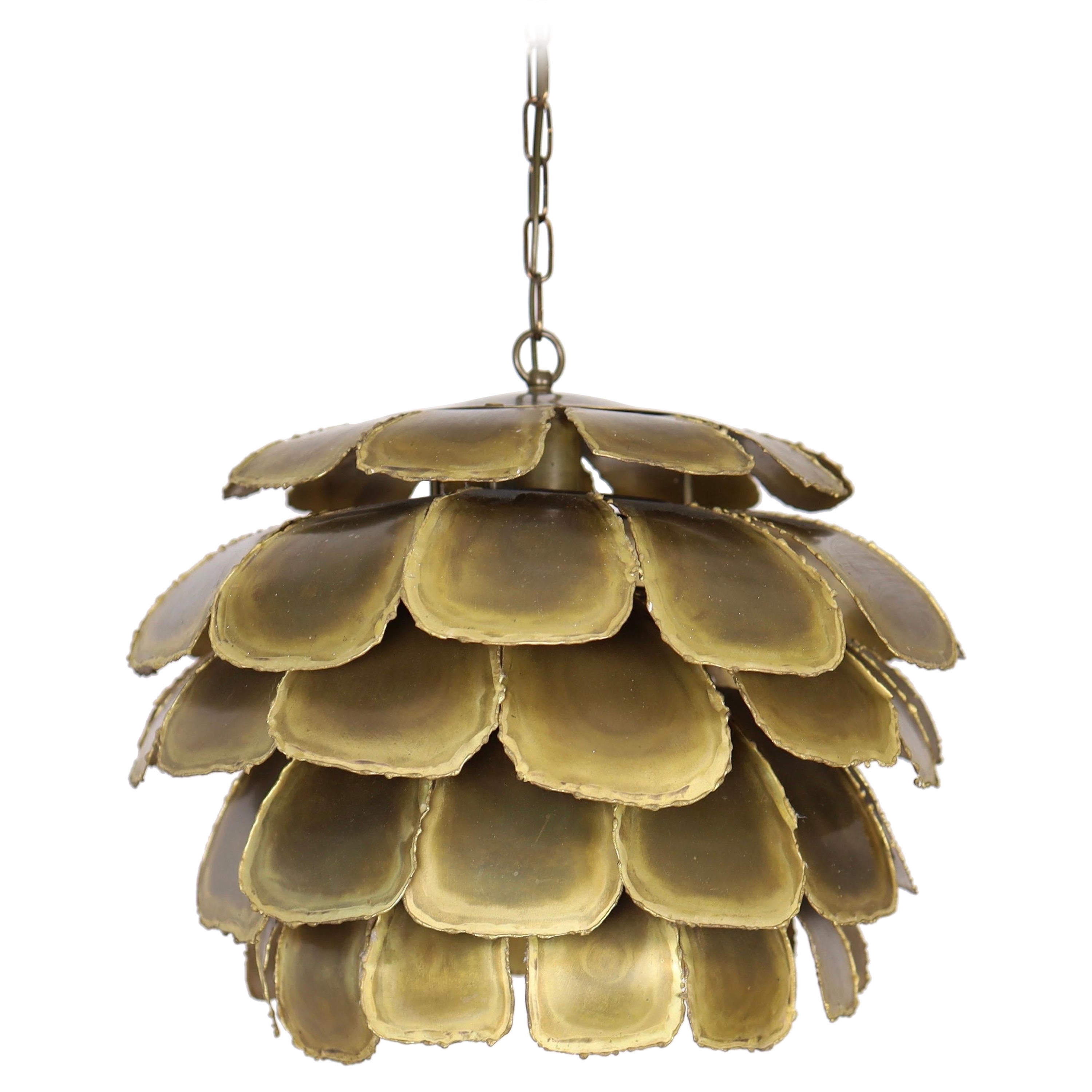 Substantial Brass Pendant Light by Svend Aage Holm Sorensen, 1960s, Denmark