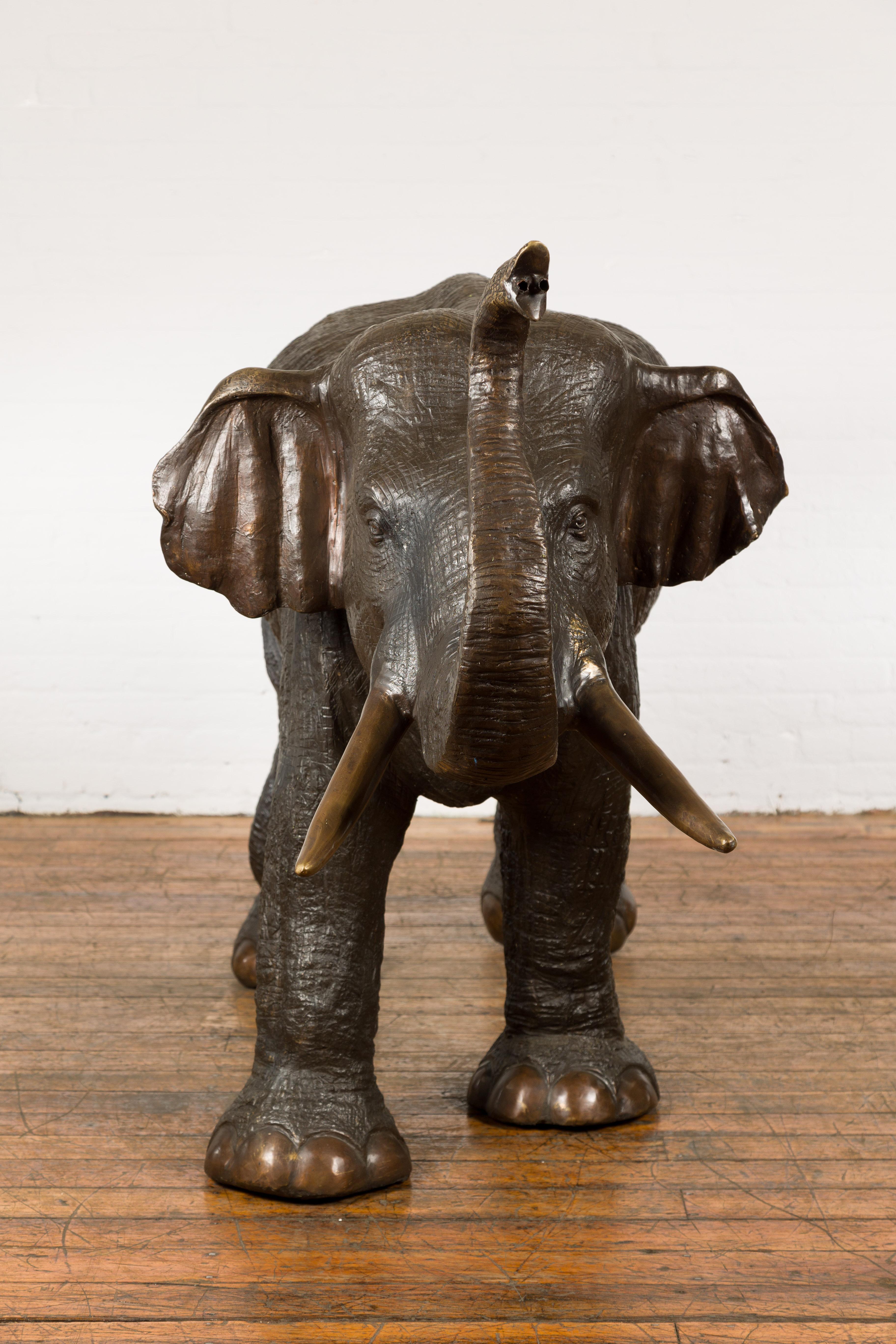 Large Bronze Elephant Statue, Fountain Feature Optional 8