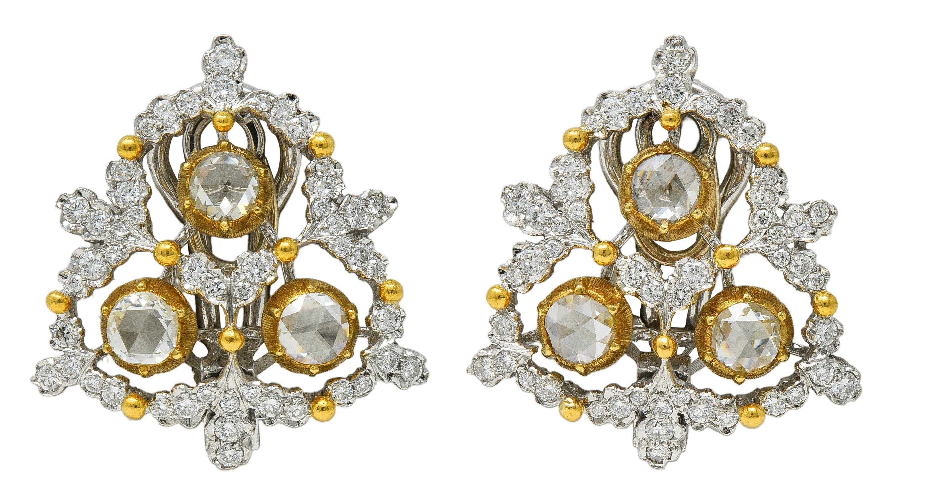 Contemporain Boucles d'oreilles Jour et Nuit en or 18K de Buccellati avec aigue-marine et diamant en vente