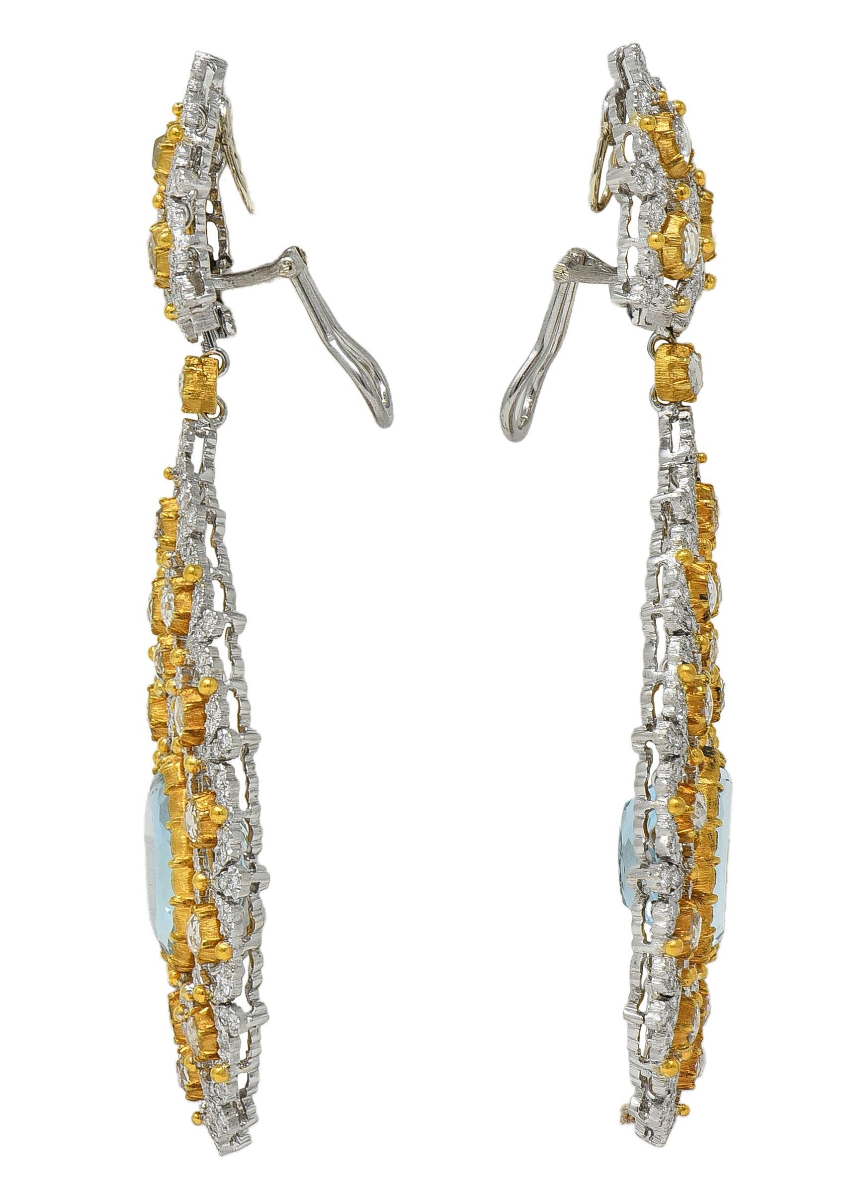 Boucles d'oreilles Jour et Nuit en or 18K de Buccellati avec aigue-marine et diamant Pour femmes en vente