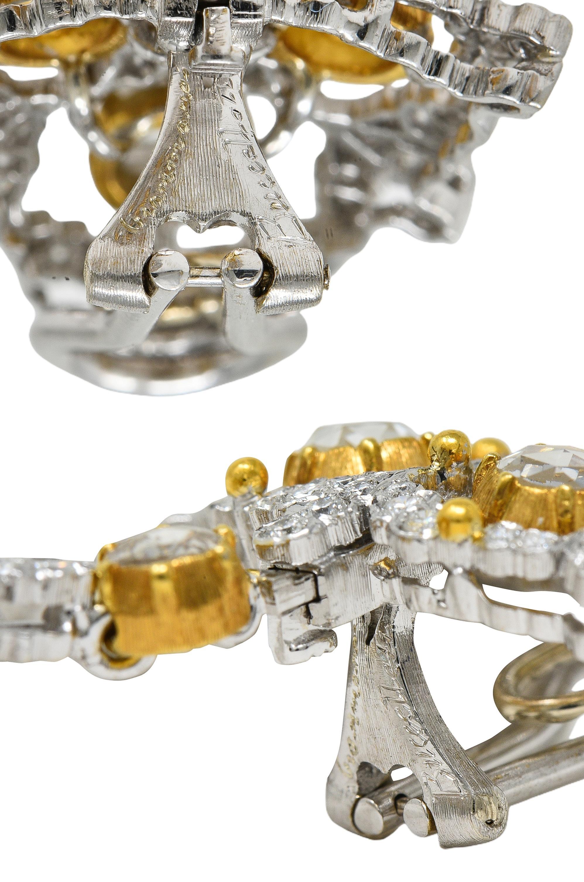 Boucles d'oreilles Jour et Nuit en or 18K de Buccellati avec aigue-marine et diamant en vente 1