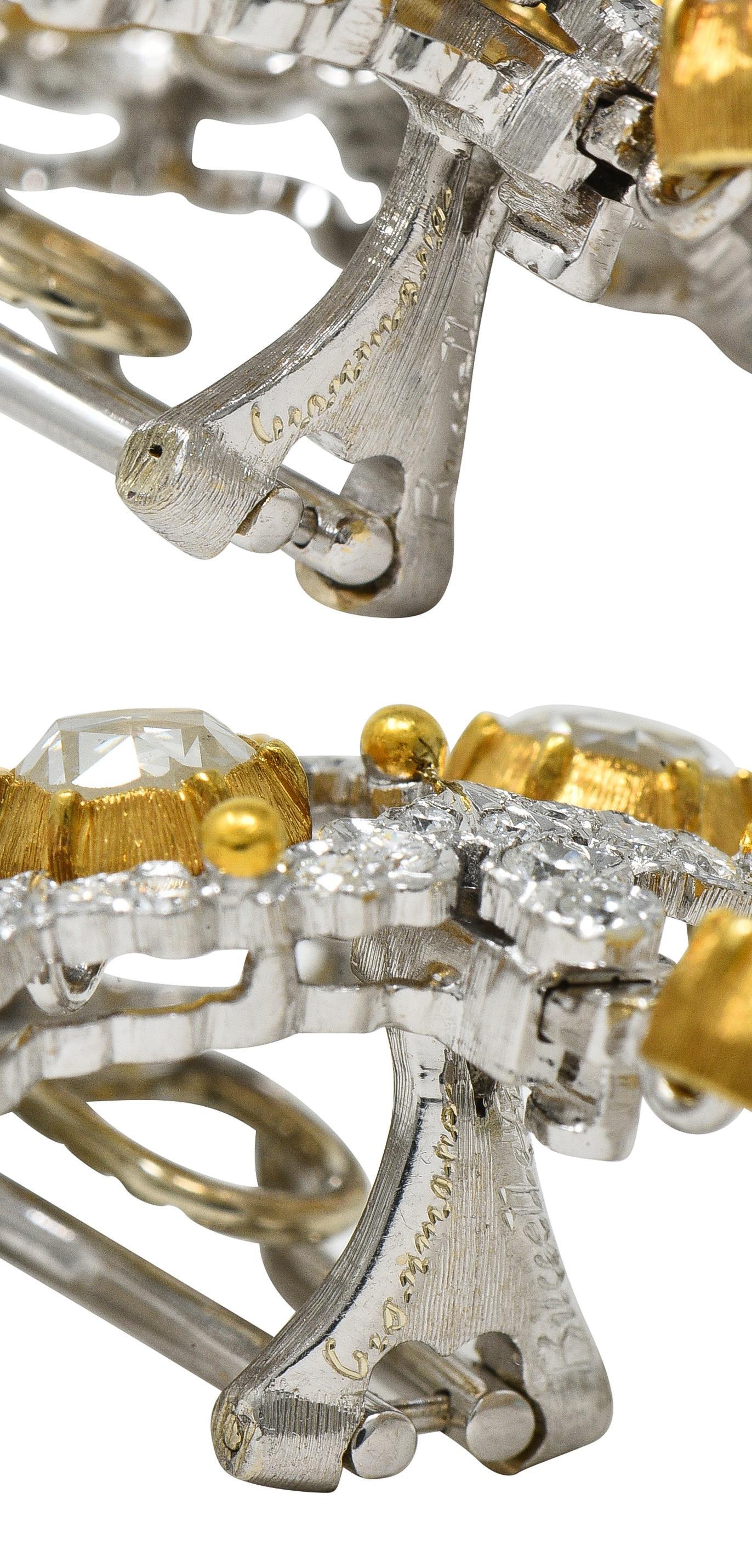 Boucles d'oreilles Jour et Nuit en or 18K de Buccellati avec aigue-marine et diamant en vente 2