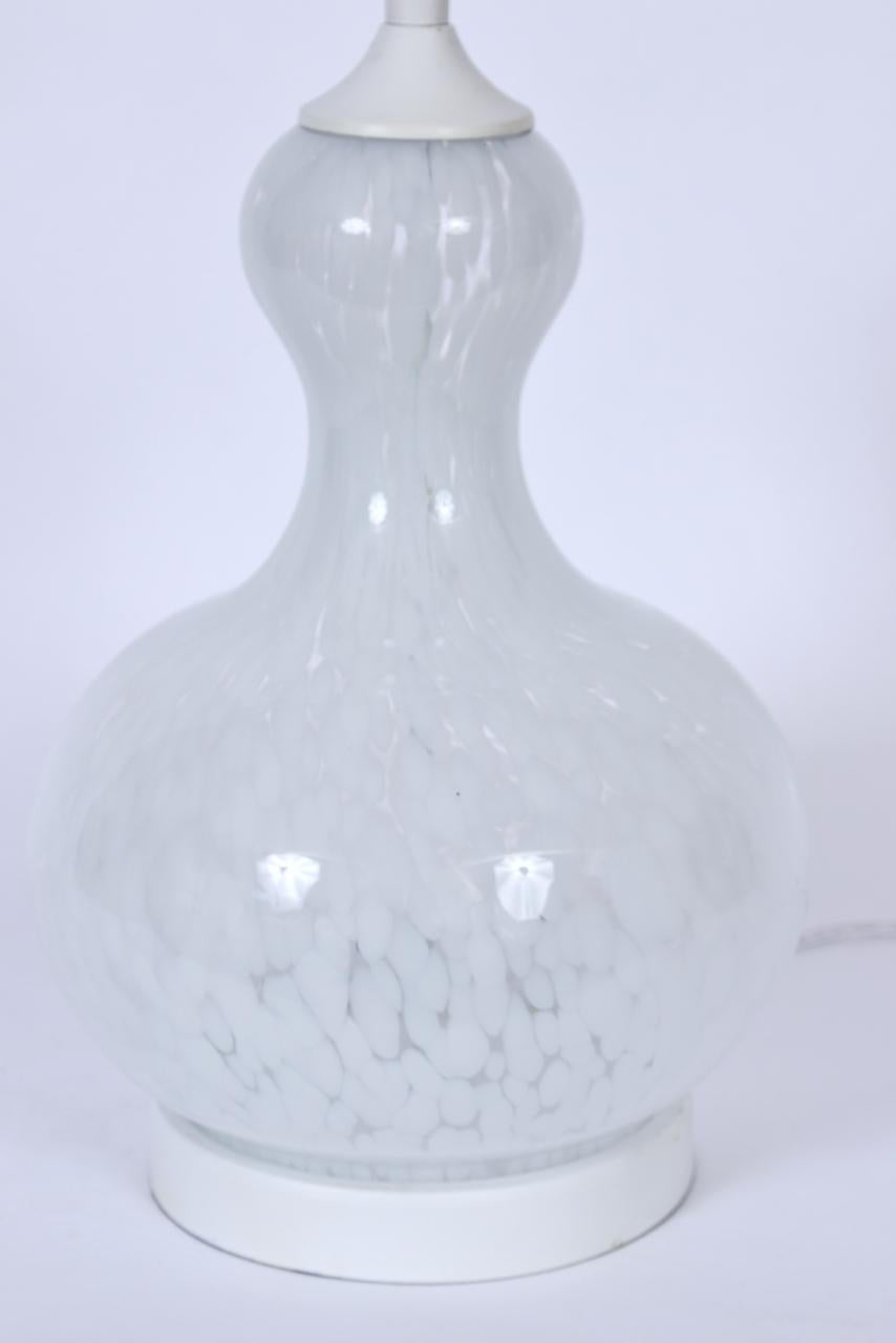 Italian Substantial Carlo Nason for Mazzega White Murano Glass Table Lamp, C. 1970 For Sale
