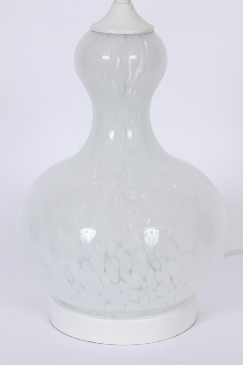 Substantial Carlo Nason for Mazzega White Murano Glass Table Lamp, C. 1970 In Good Condition For Sale In Bainbridge, NY