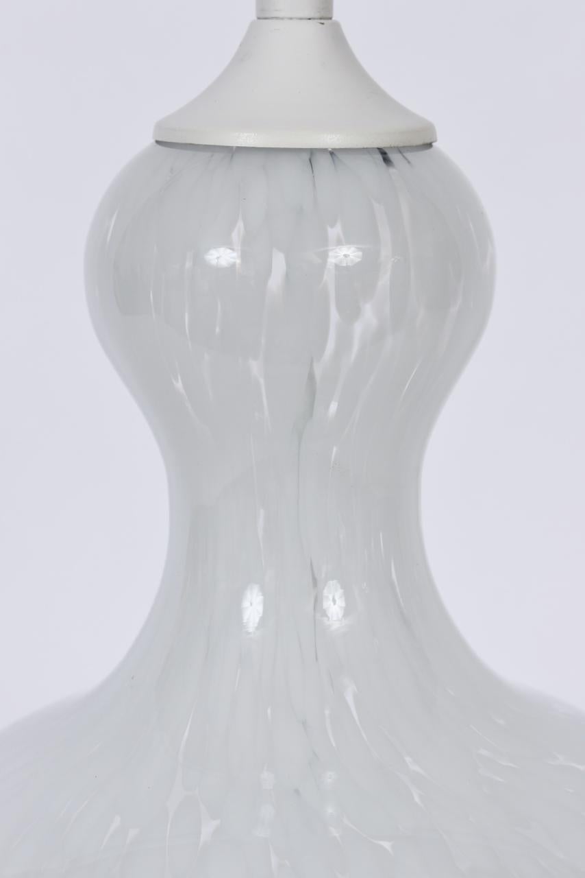 Substantial Carlo Nason for Mazzega White Murano Glass Table Lamp, C. 1970 For Sale 1