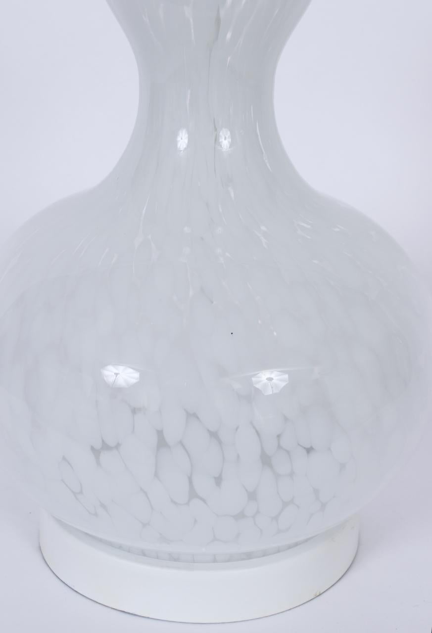 Substantial Carlo Nason for Mazzega White Murano Glass Table Lamp, C. 1970 For Sale 3