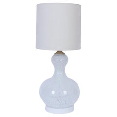 Substantial Carlo Nason Mottled White "Gourd" Murano Glass Table Lamp, 1970s