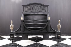 Substantial Cast Iron and Brass Late Georgian Fire Basket Sun Burst, circa 1870