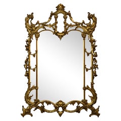 Substantial Chinese Chippendale Style Gilt Wall Mirror