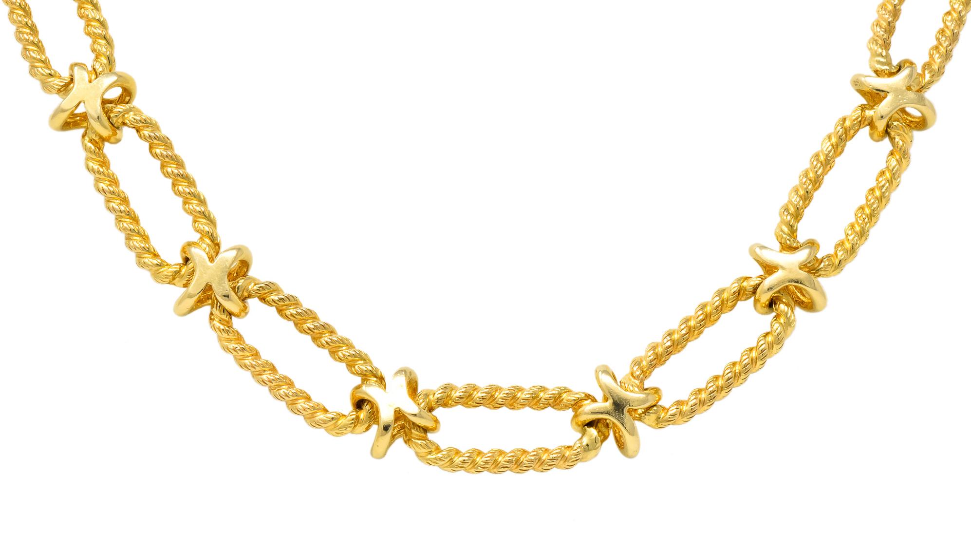 Substantial Contemporary 14 Karat Gold Necklace with Extender at