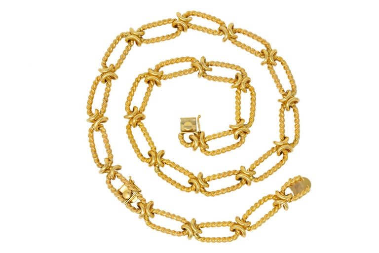 Substantial Contemporary 14 Karat Gold Necklace with Extender at