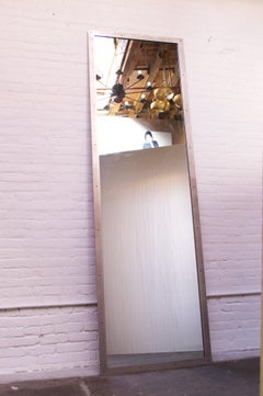 Substantial Contemporary Modern Industrial Steel Floor Mirror