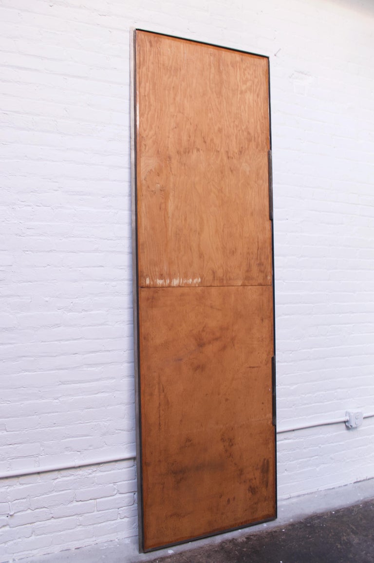 Substantial Contemporary Modern Industrial Steel Floor Mirror For Sale