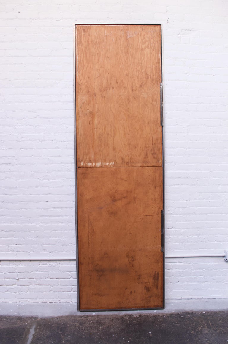 Substantial Contemporary Modern Industrial Steel Floor Mirror For Sale