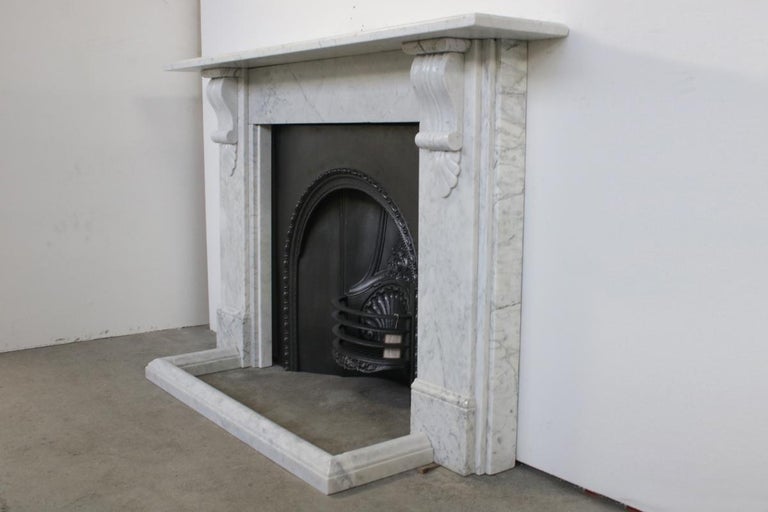 Substantial Corbeled Victorian Carrara Marble Fireplace Surround For Sale At 1stdibs