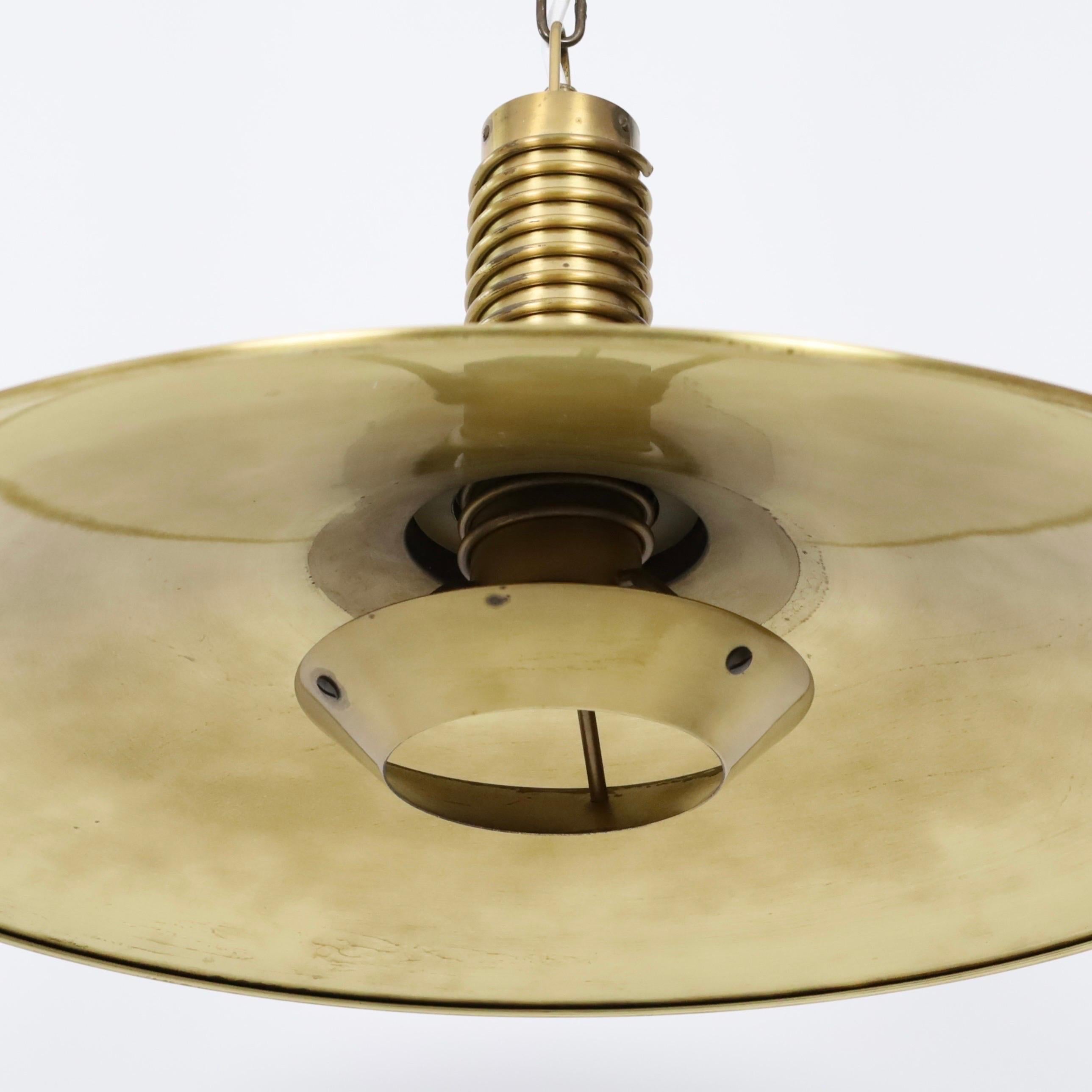 Substantial Danish Modern Brass Pendant Light by Fog & Morup, 1960s, Denmark For Sale 5