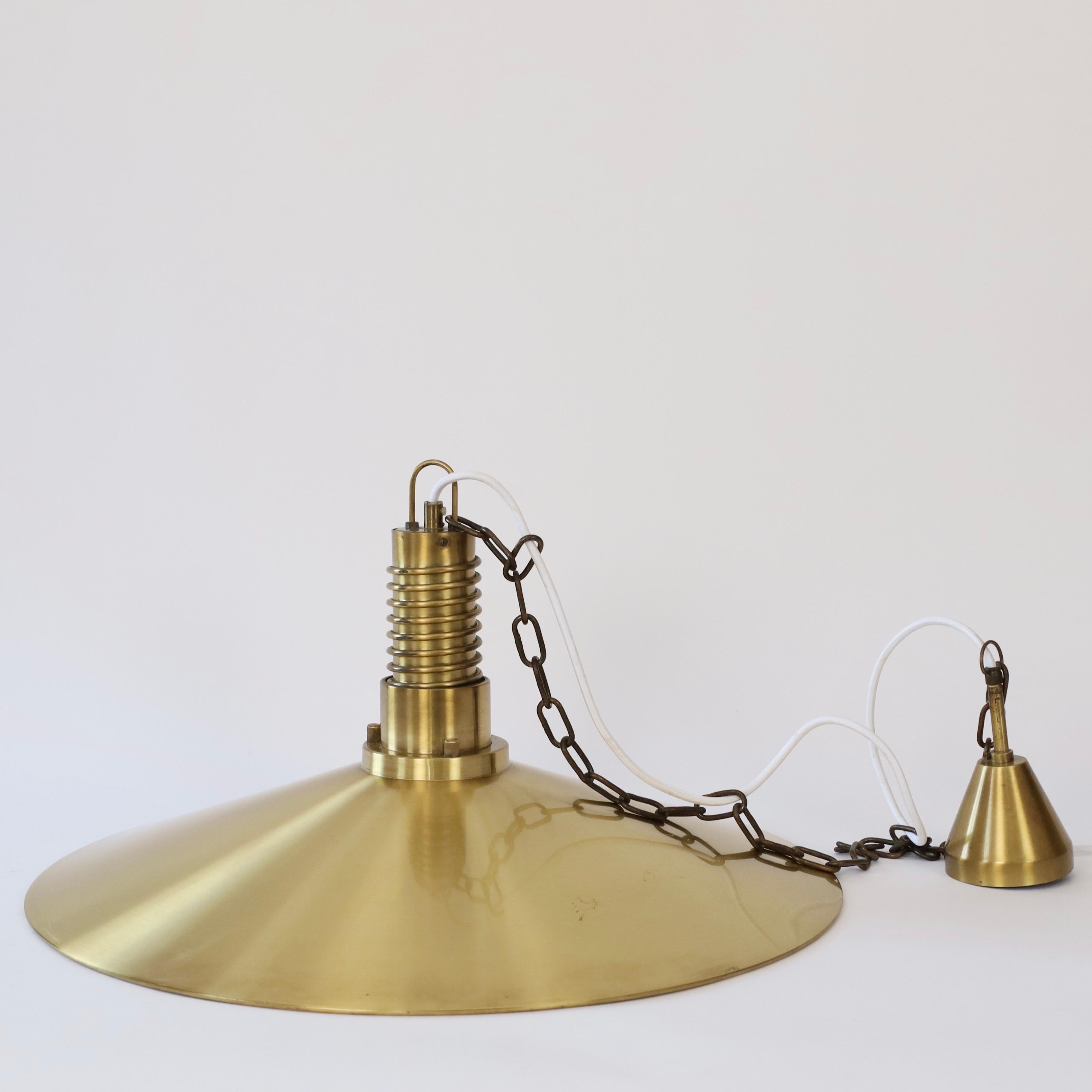 Substantial Danish Modern Brass Pendant Light by Fog & Morup, 1960s, Denmark For Sale 6