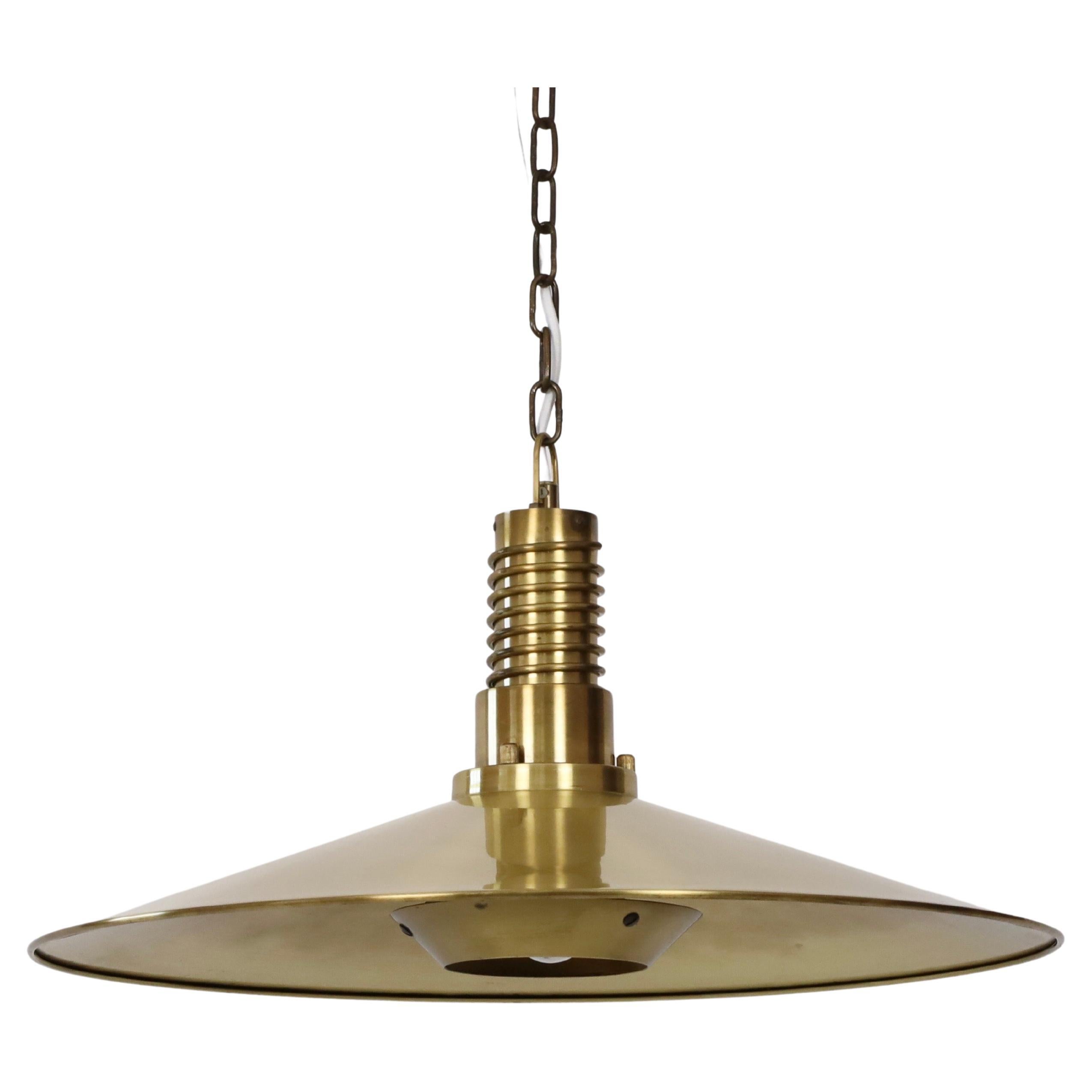 Mid-20th Century Substantial Danish Modern Brass Pendant Light by Fog & Morup, 1960s, Denmark For Sale