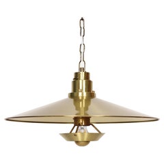 Substantial Danish Modern Brass Pendant Light by Fog & Morup, 1960s, Denmark