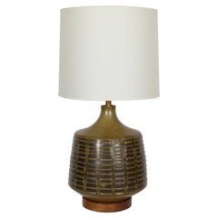 Substantial David Cressey Glazed Patterned Ceramic Table Lamp