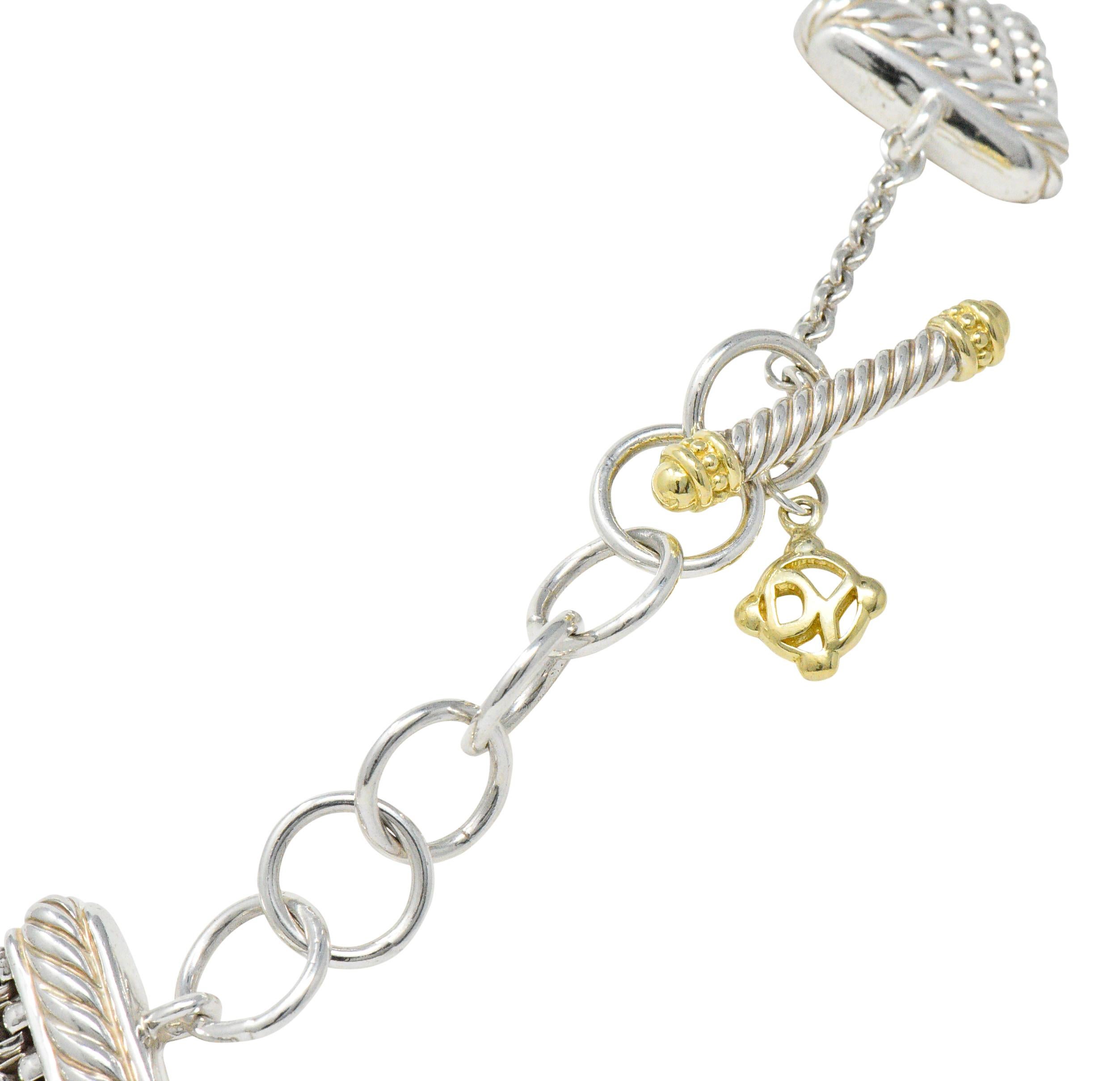 David Yurman Quatrefoil 18 Karat Gold Sterlingsilber Mehrreihige Halskette im Zustand „Hervorragend“ in Philadelphia, PA