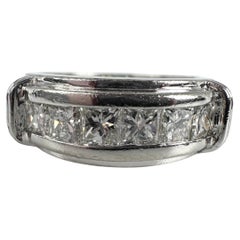 Substantial Diamond Wedding Band Platinum Diamond Ring 0.75 Carat