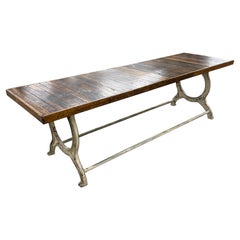 Substantial Dining Table with Cast Iron Base