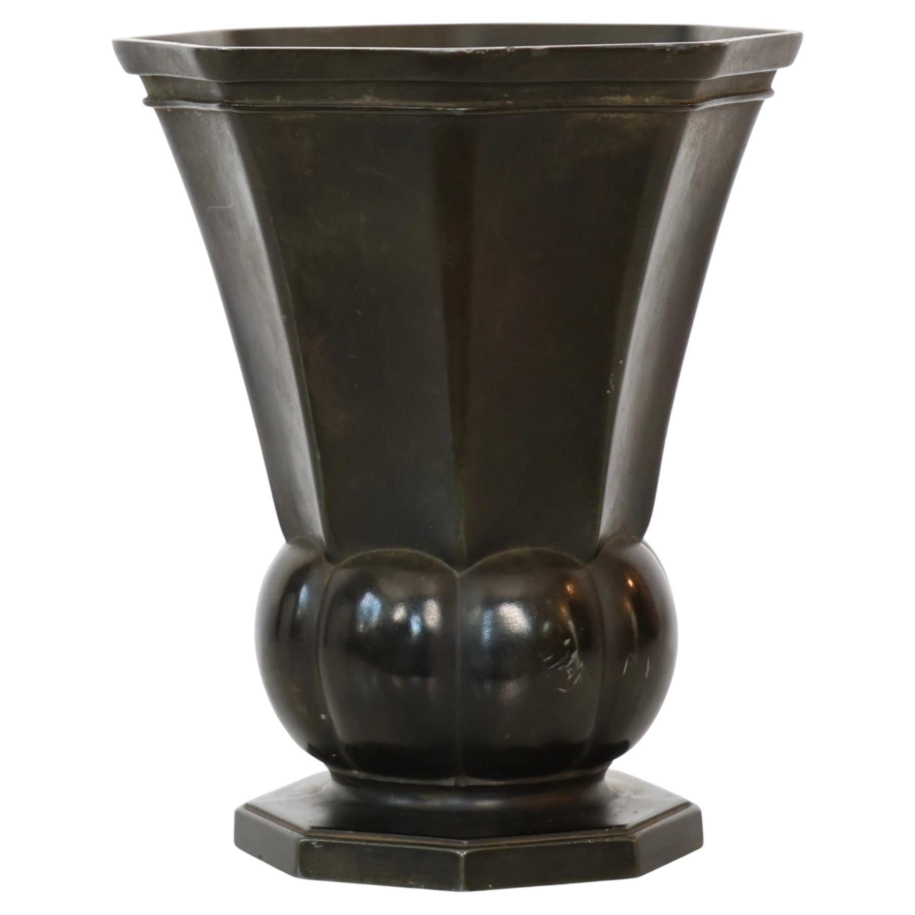 Substantial Diskometal Vase by Just Andersen, 1930s, Denmark For Sale