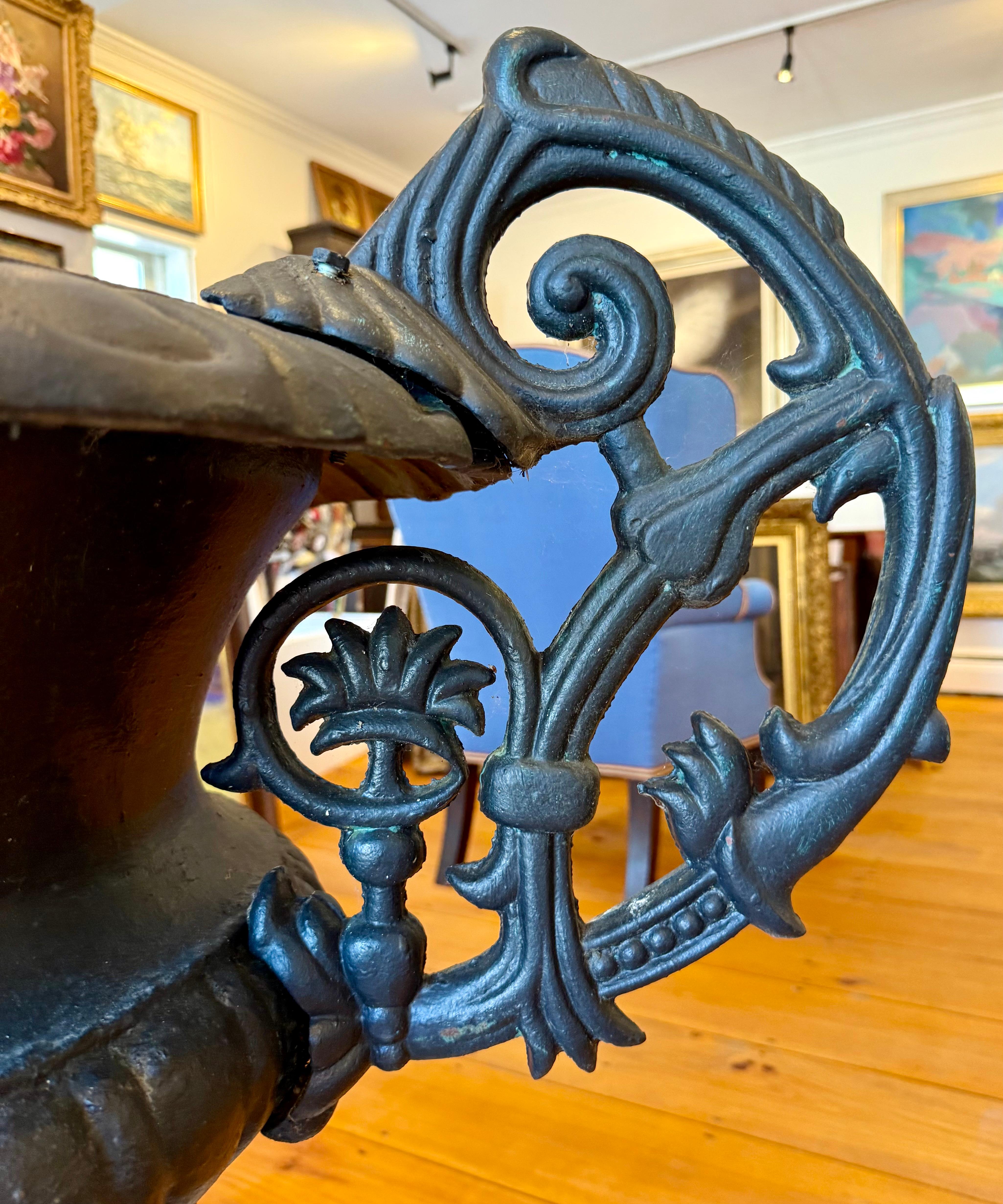 Victorian Substantial Early 20th Century Cast Iron Urn For Sale