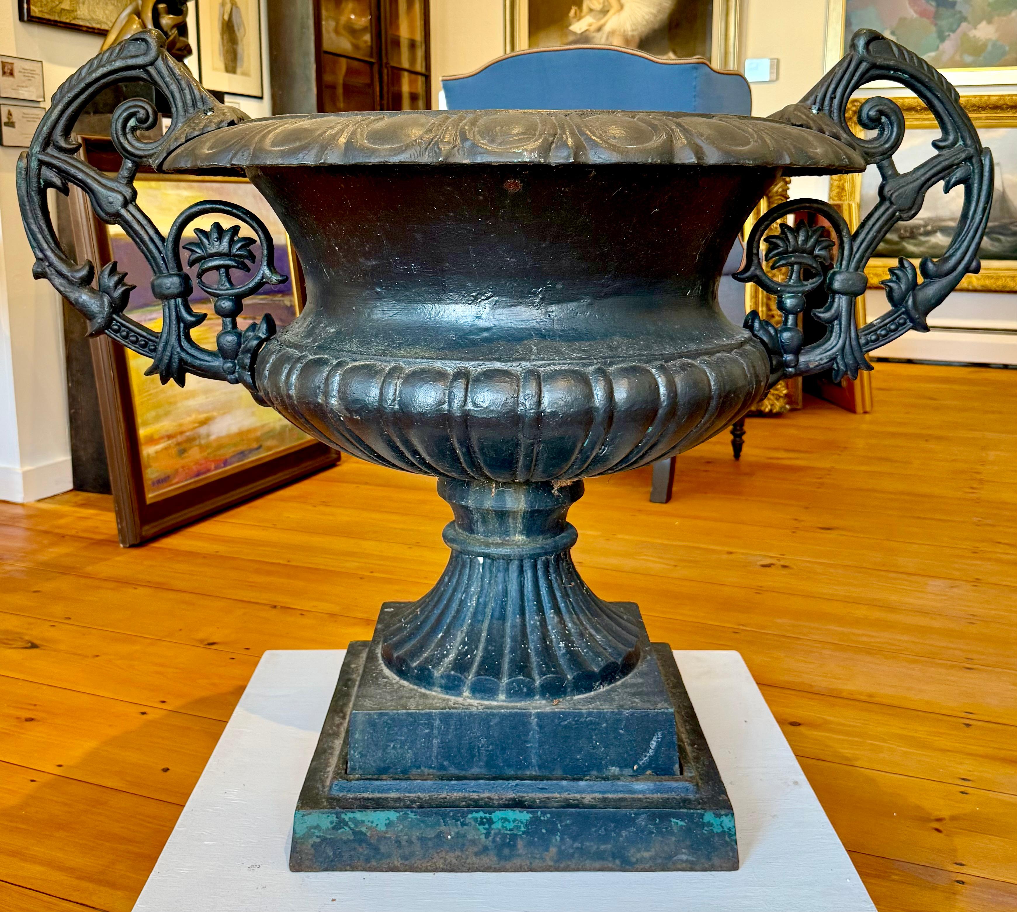 Substantial Early 20th Century Cast Iron Urn For Sale 2