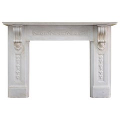 Substantial Early Victorian Statuary Marble Fireplace c.1850