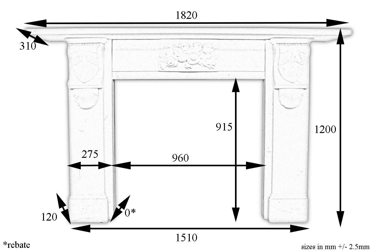 English Substantial Early Victorian Statuary Marble Fireplace Surround For Sale
