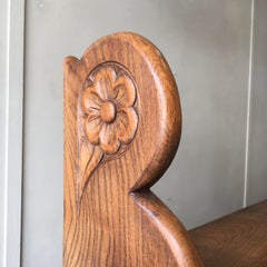 Substantial English Oak Waterfall Bookcase
