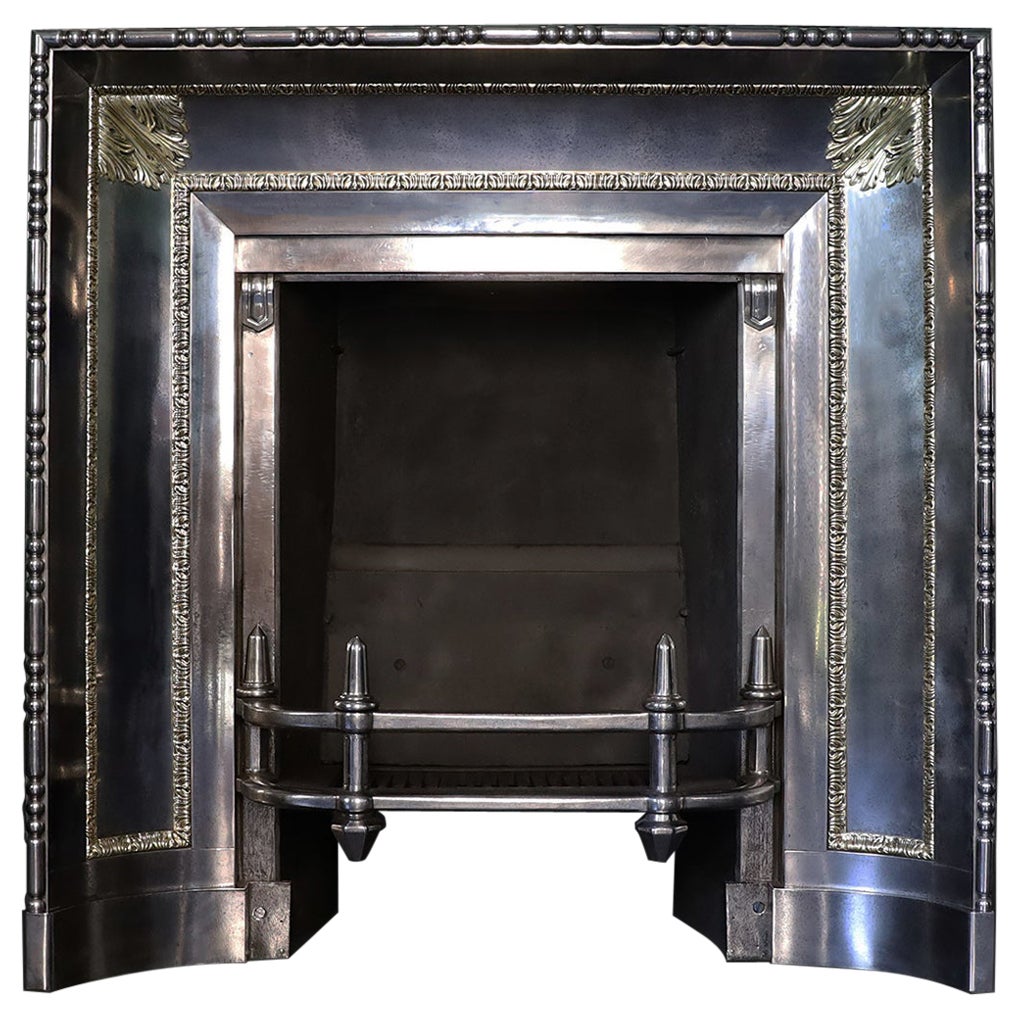 Substantial English Polished Steel Register Grate