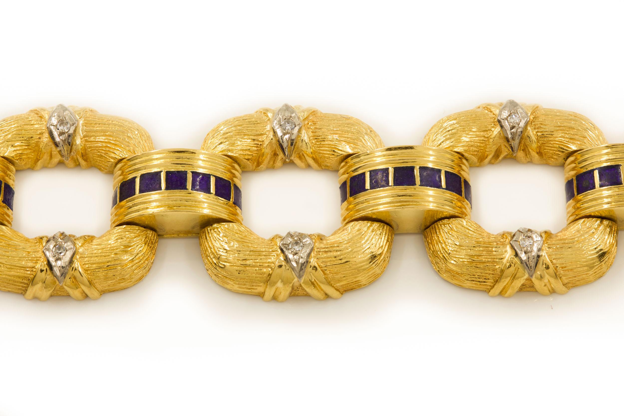 Grec Bracelet grec à maillons ouverts en or 18k d'une grande valeur patrimoniale en vente