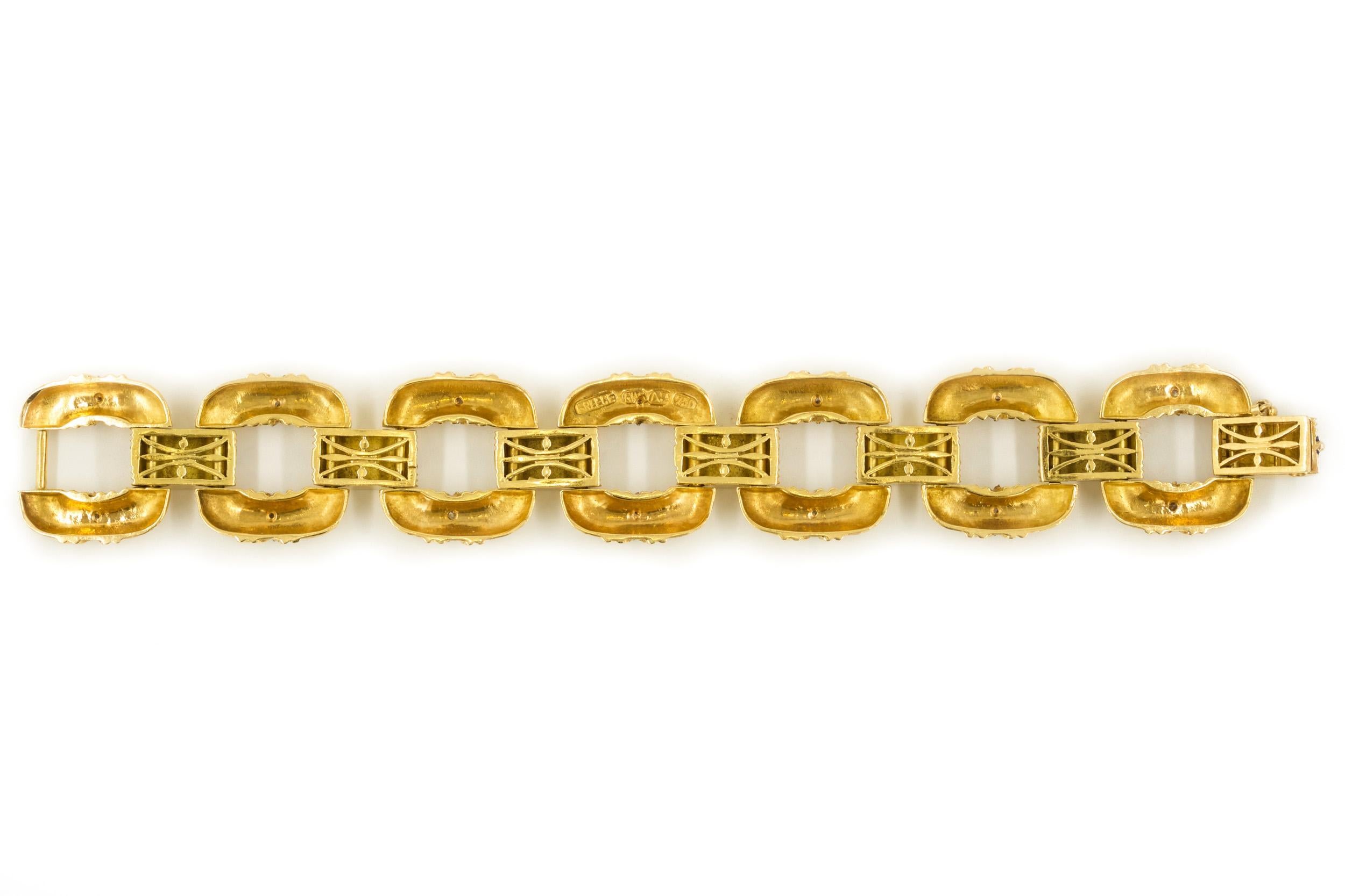 20th Century Substantial Estate 18k Gold Greek Open-Link Bracelet For Sale