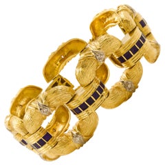 Vintage Substantial Estate 18k Gold Greek Open-Link Bracelet
