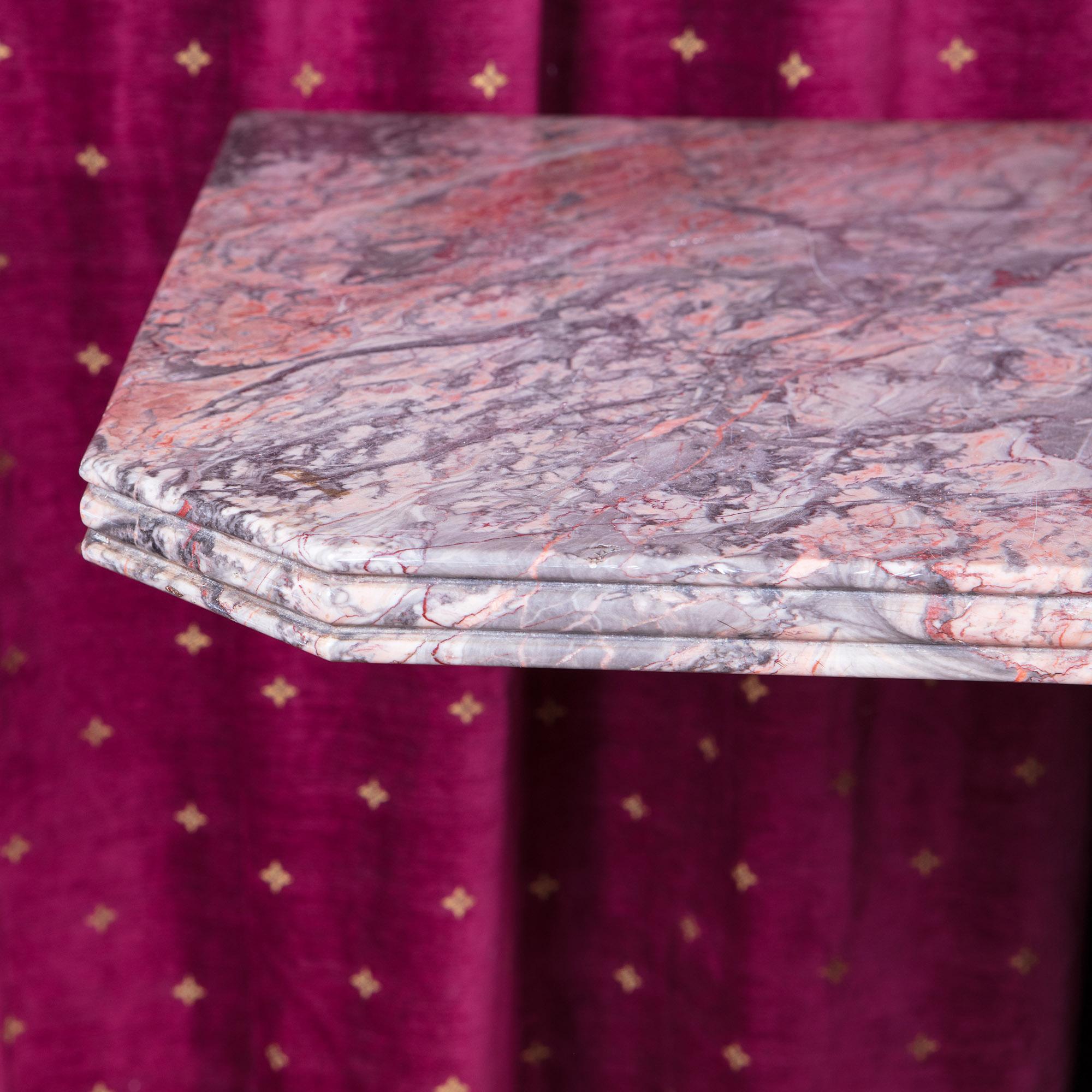 Substantial Fior di Pesco Apuano marble Console Table In Excellent Condition For Sale In Reepham, GB
