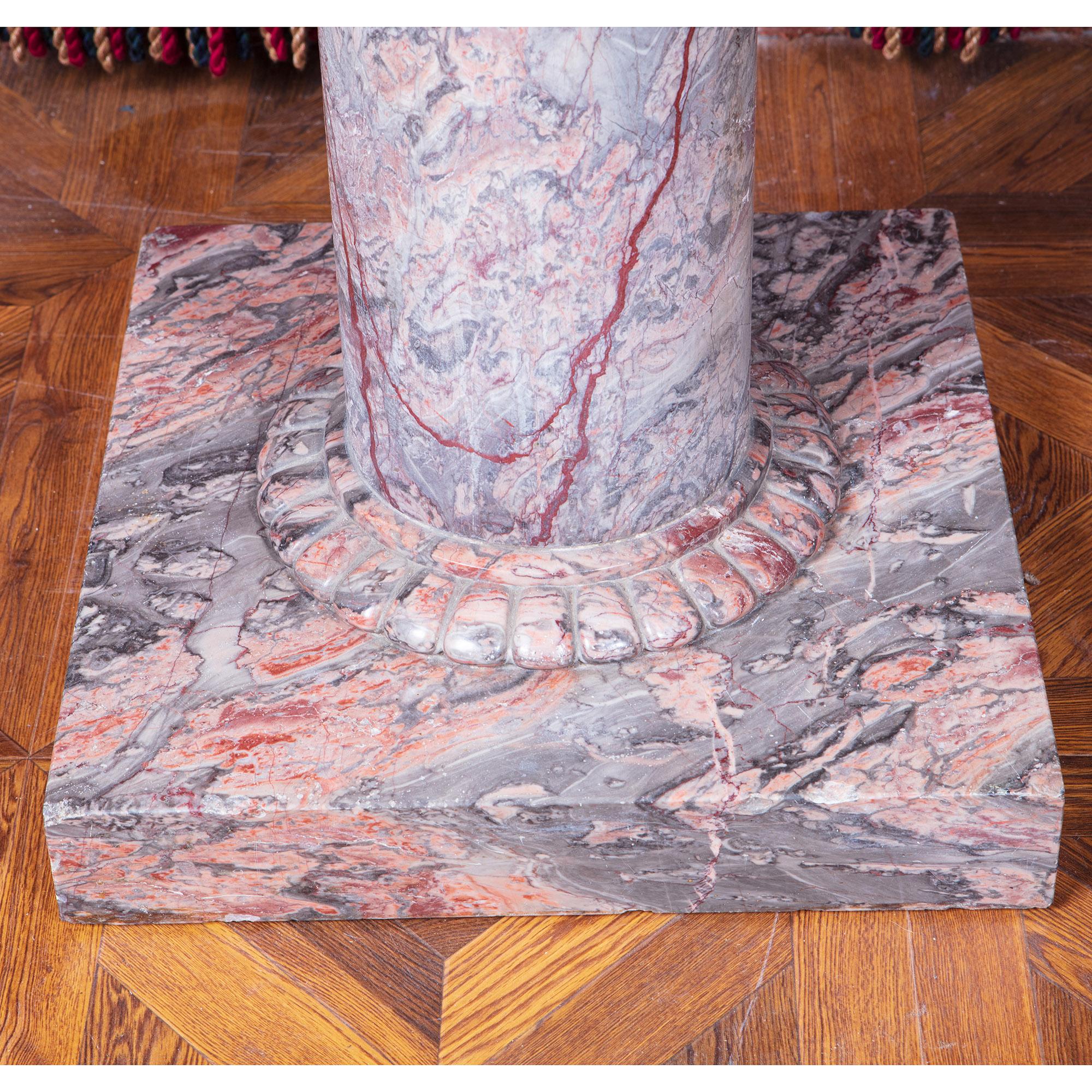 19th Century Substantial Fior di Pesco Apuano marble Console Table For Sale