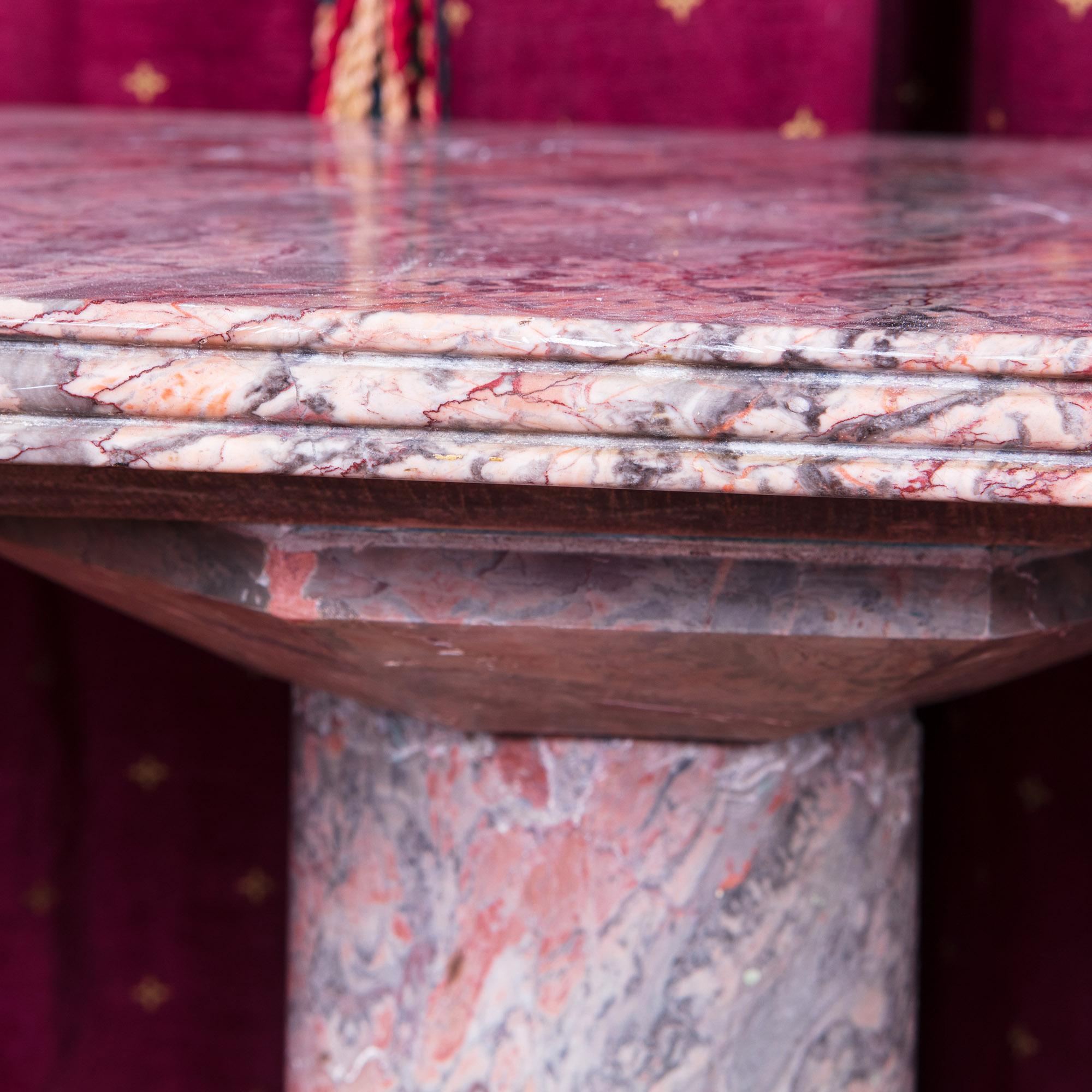 Marble Substantial Fior di Pesco Apuano marble Console Table For Sale