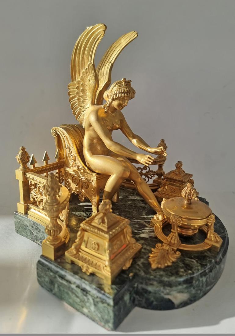 Encrier figuratif Empire français de grande taille Bon état - En vente à London, GB