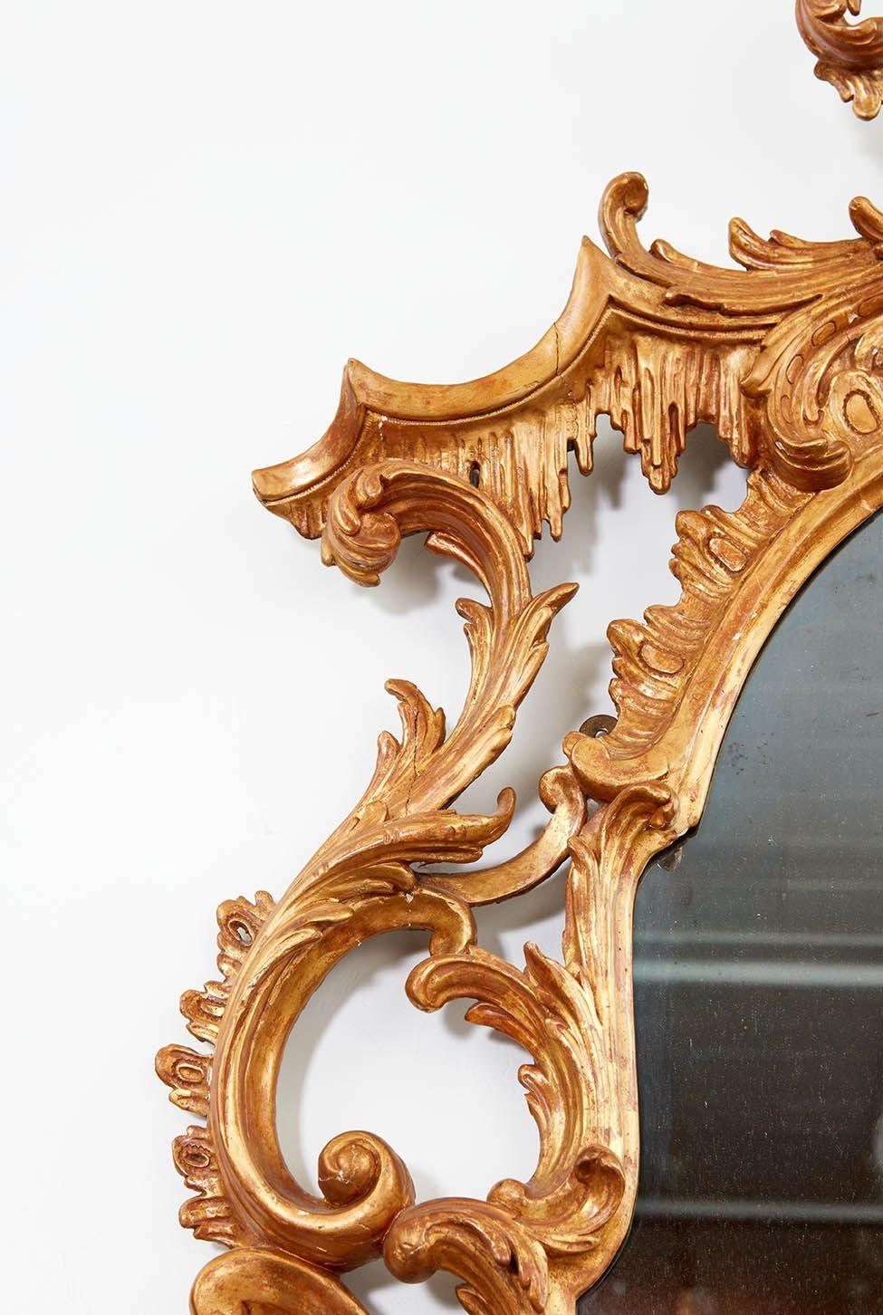 Substantial Georgian Rococo Giltwood Mirror For Sale 3