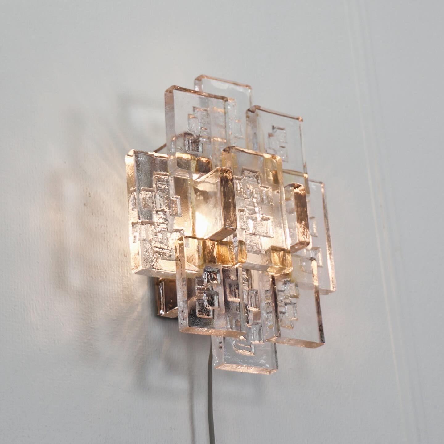 Substantial Glass Sconce by Holm Sørensen, 1960s, Denmark (Skandinavische Moderne) im Angebot