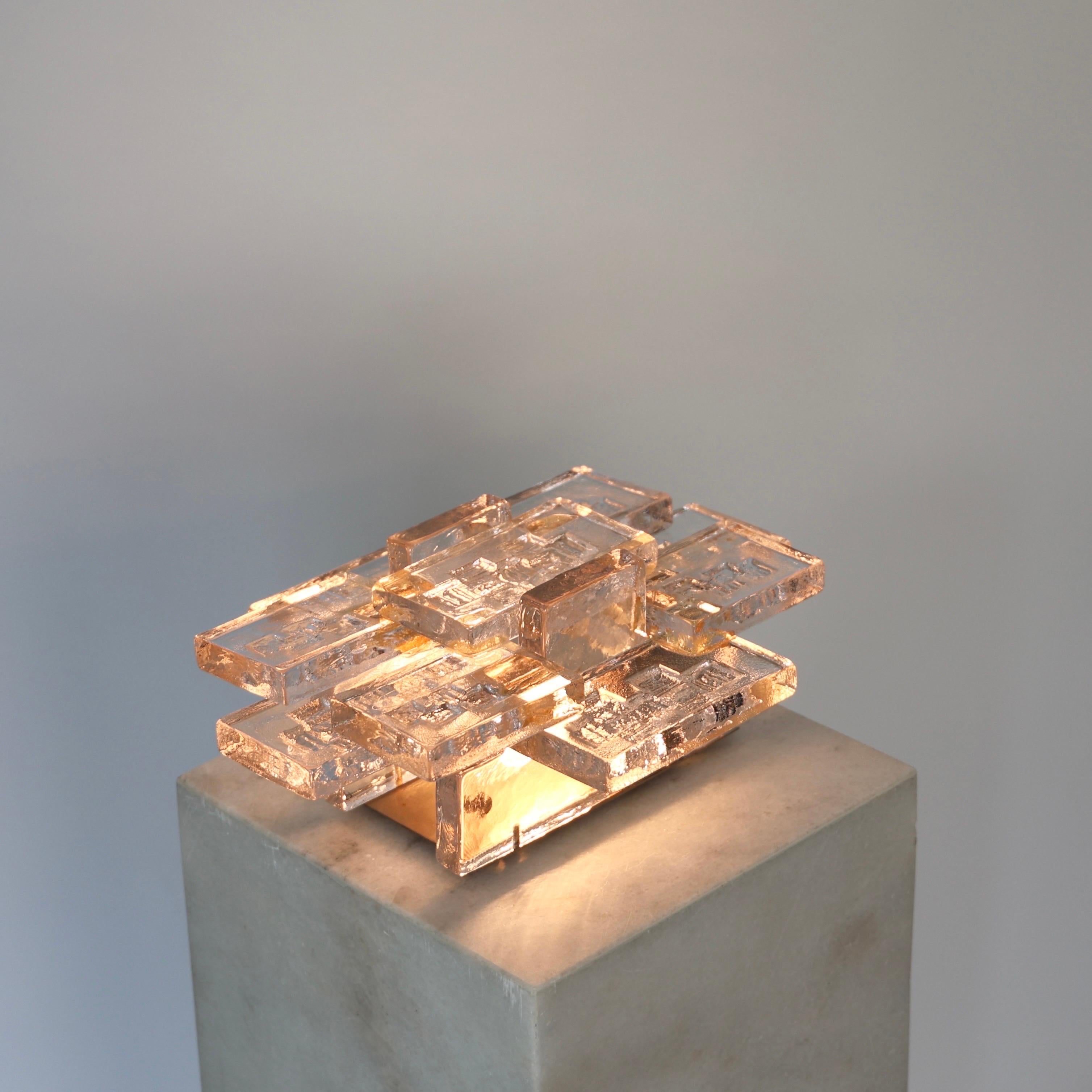 Substantial Glass Sconce by Holm Sørensen, 1960s, Denmark (Dänisch) im Angebot
